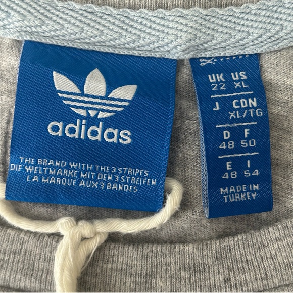 Adidas Originals Gray 100% cotton Boyfriend Rollup Trefoil Short Sleeve Tee - Picture 6 of 8